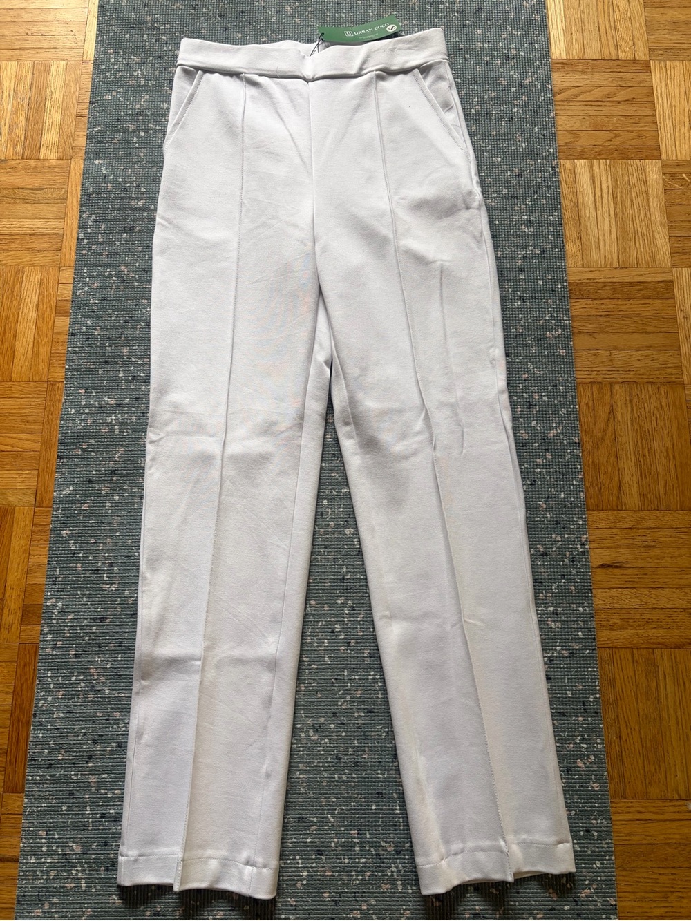 🍂2 for $15 Urban Coco Women's White Pleated Straight Leg Trousers Size Small NWT
